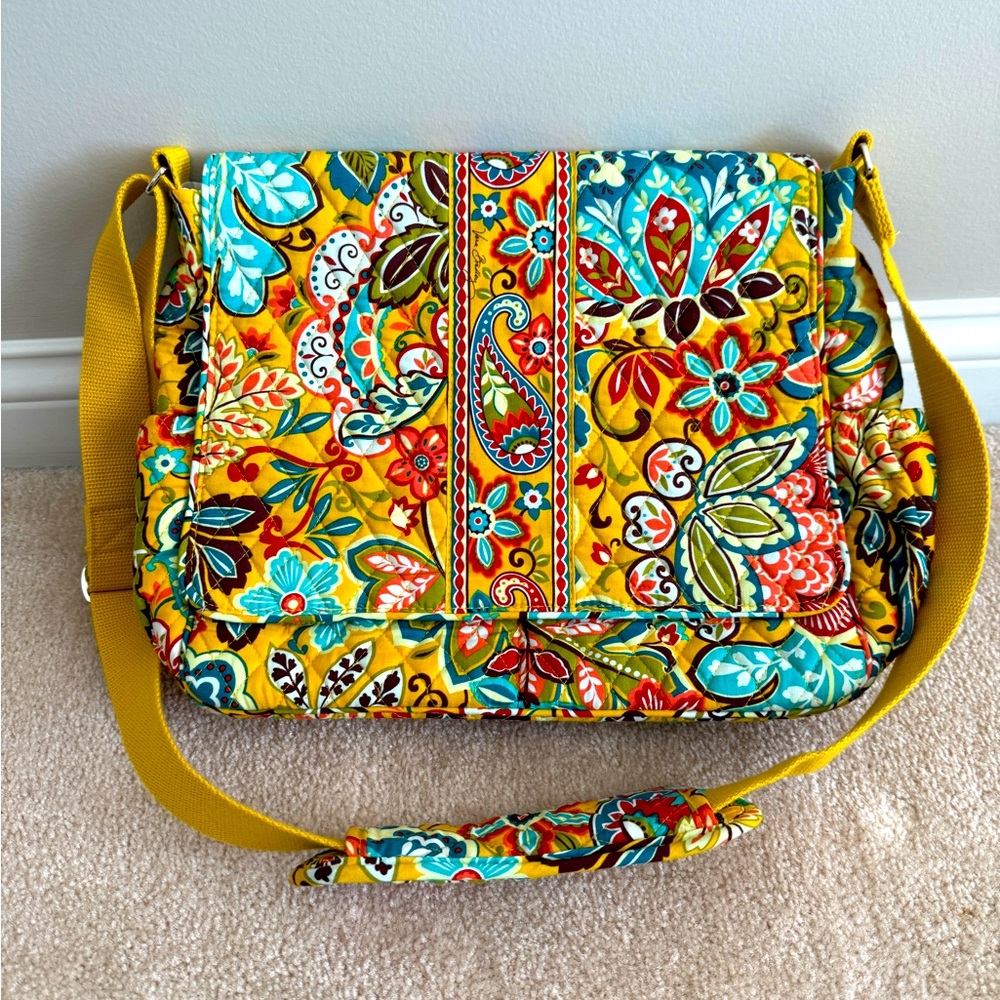 Vera Bradley Provencal Messenger Crossbody Bag 16 × 12 Laptop Boho School
